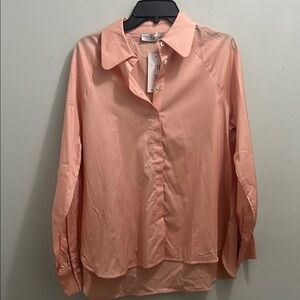 Chic Coral Button-Down Shirt